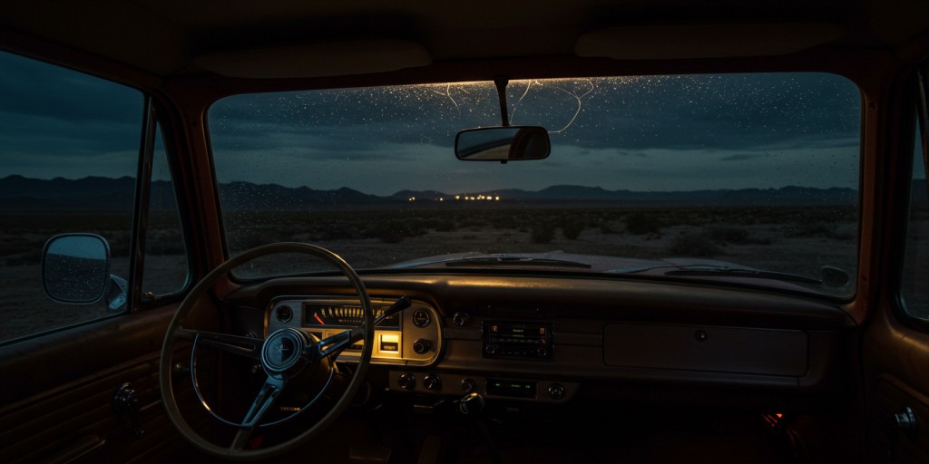 desert through the dashboard